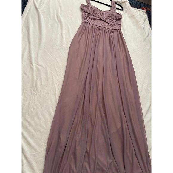 Birdie Grey Mauve Dress Sheer Cutouts Bridesmaid Evening Gown medium full length - Picture 4 of 14